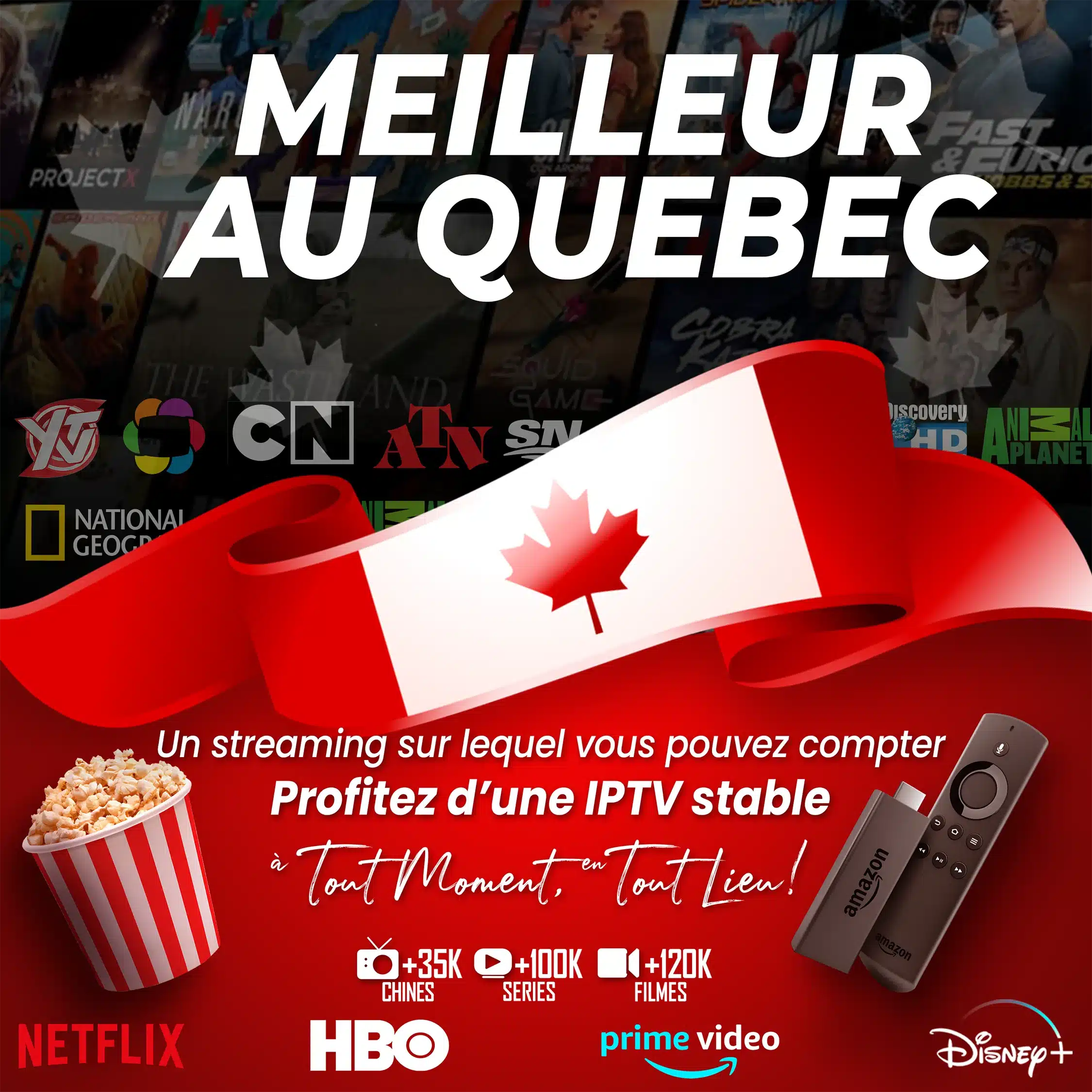 Client profitant du meilleur service IPTV Quebec sur une télévision 4K à la maison